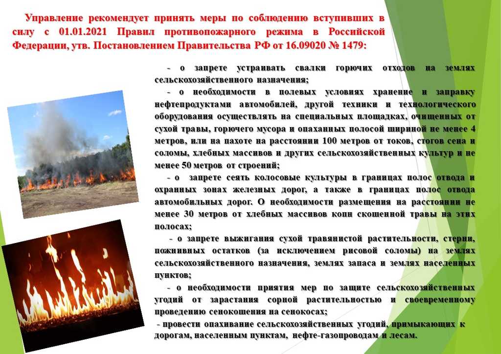 О соблюдении правил противопожарного режима,  правообладателями земельных участков .