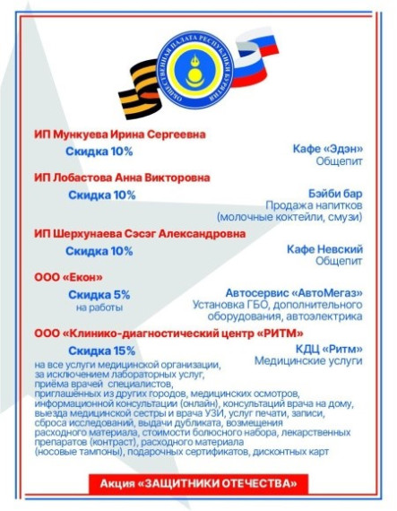 Региональная акция поддержки участников СВО и членов их семей, организованная Общественной палатой Республики Бурятия, бизнес-сообществом и Правительством Республики Бурятии "Защитники Отечества" продолжается..